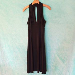 Vintage Heart Moon Star sexy little black dress with keyhole back size medium